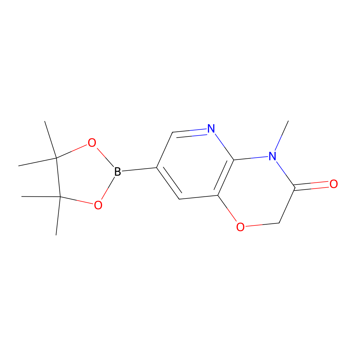 4-Methyl-7-(4,4,5,5-tetramethyl-1,3,2-dioxaborolan-2-yl)-2H-pyrido[3,2-b][1,4]oxazin-3(4H)-one molecular structure, CAS 1857348-93-6