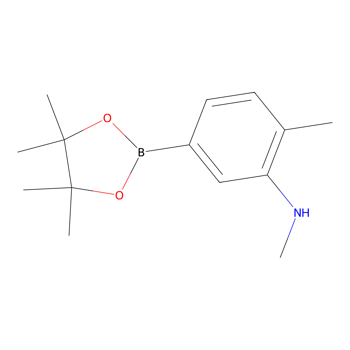 N,2-dimethyl-5-(4,4,5,5-tetramethyl-1,3,2-dioxaborolan-2-yl)aniline molecular structure, CAS 1857349-01-9