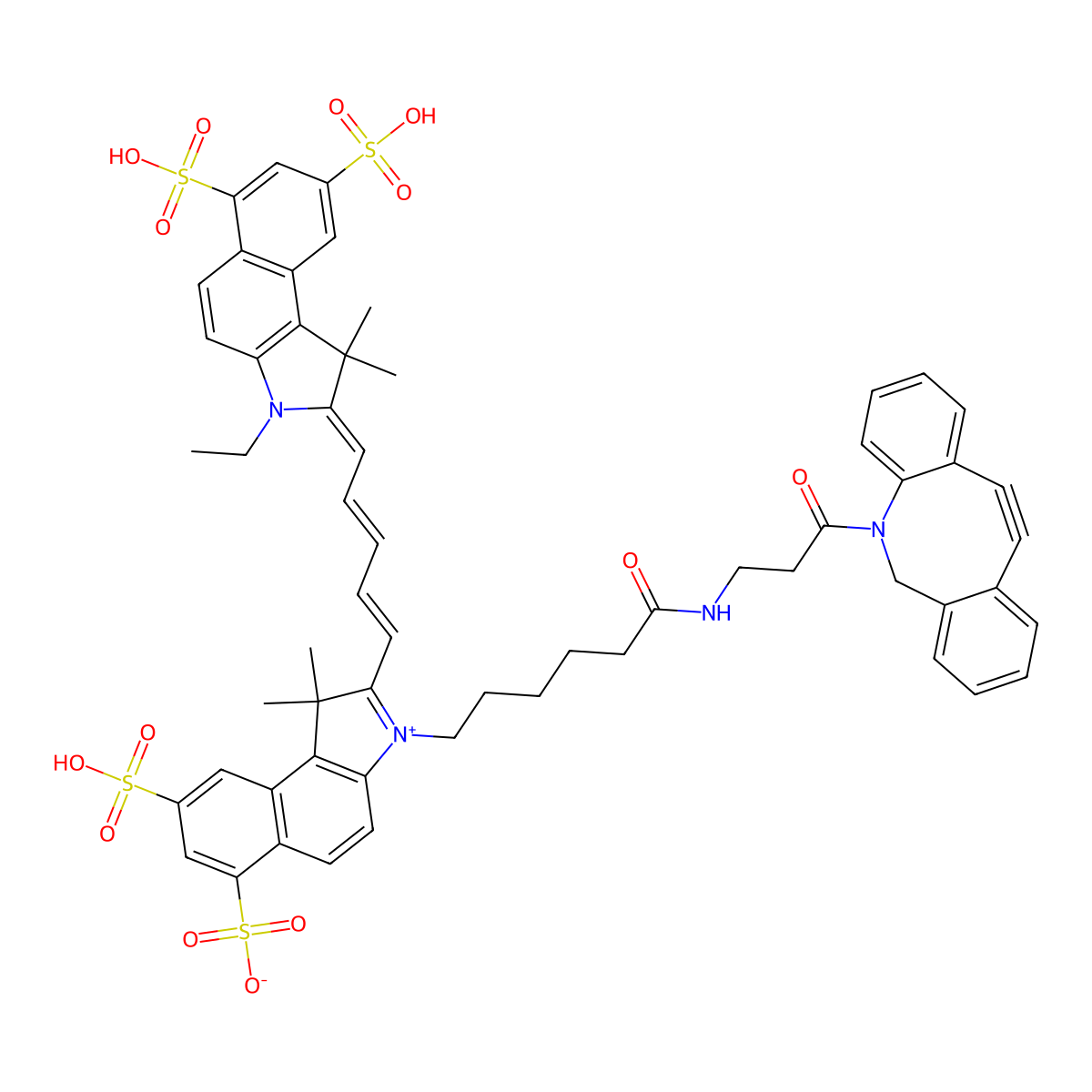 Cy5.5 DBCO molecular structure, CAS 1857352-95-4
