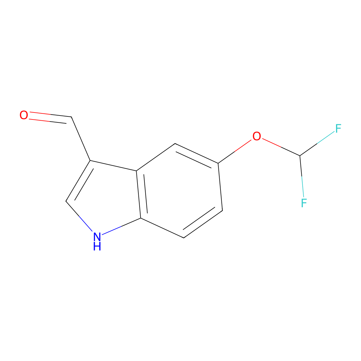5-(difluoromethoxy)-1H-indole-3-carbaldehyde molecular structure, CAS 1857357-04-0