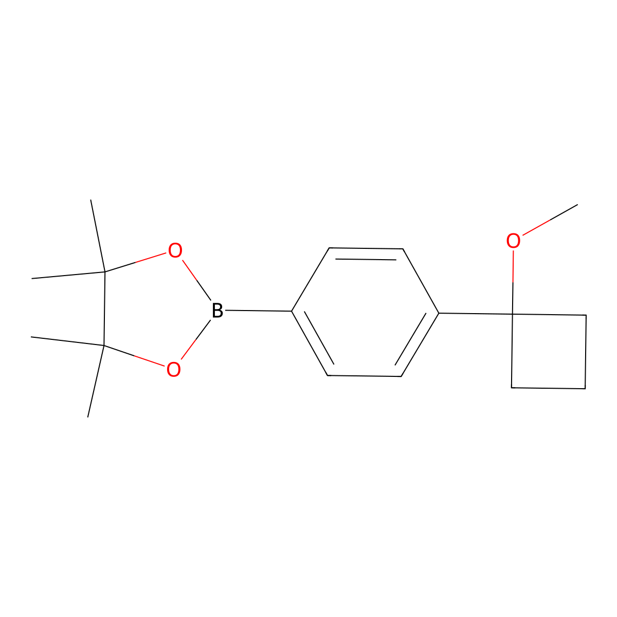 2-[4-(1-Methoxycyclobutyl)phenyl]-4,4,5,5-tetramethyl-1,3,2-dioxaborolane molecular structure, CAS 1857375-29-1