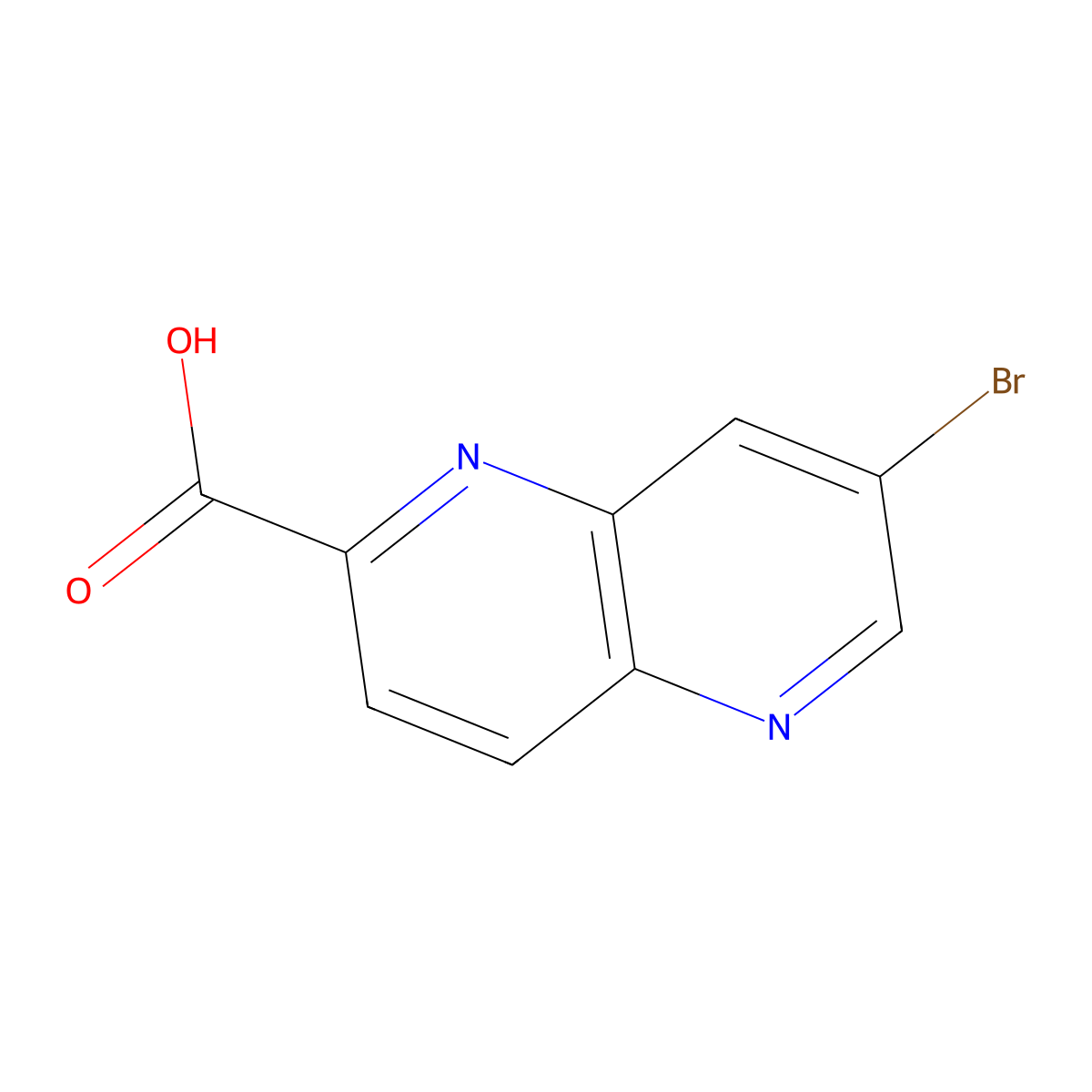 7-Bromo-1,5-naphthyridine-2-carboxylic acid molecular structure, CAS 1857389-02-6