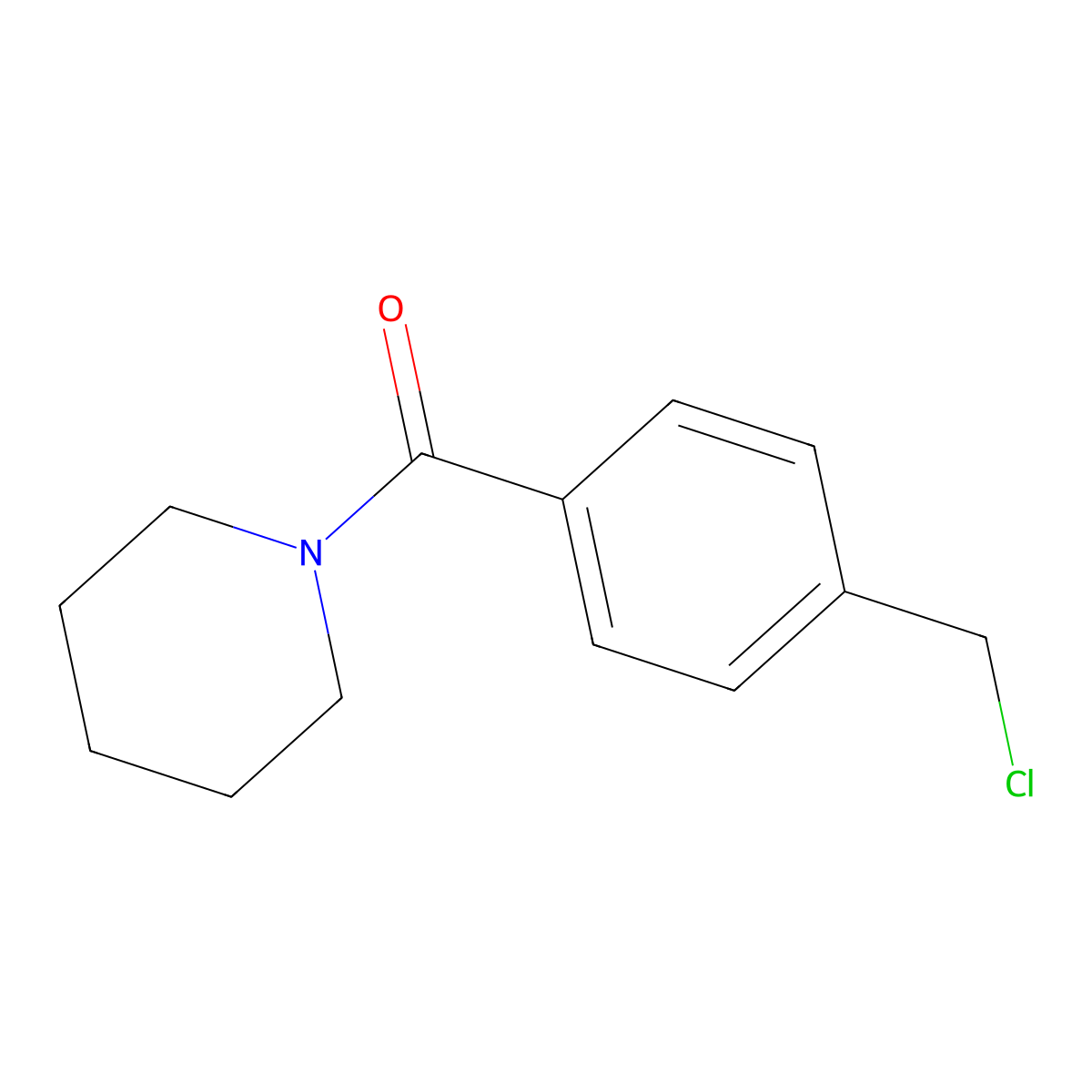 (4-(Chloromethyl)phenyl)(piperidin-1-yl)methanone molecular structure, CAS 185743-00-4