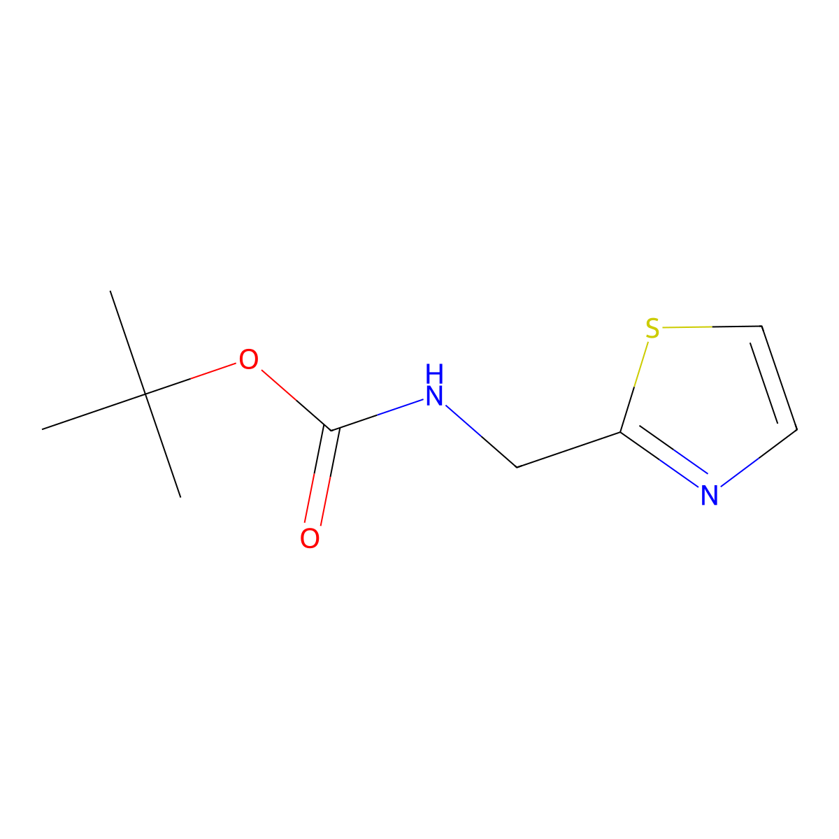 tert-Butyl N-(1,3-thiazol-2-ylmethyl)carbamate molecular structure, CAS 185747-16-4