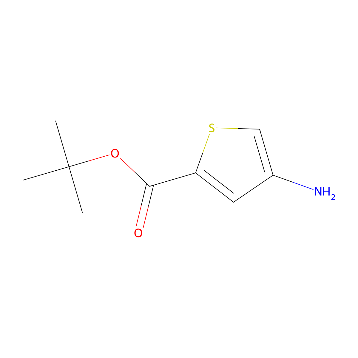 Tert-butyl 4-aminothiophene-2-carboxylate molecular structure, CAS 1857508-93-0