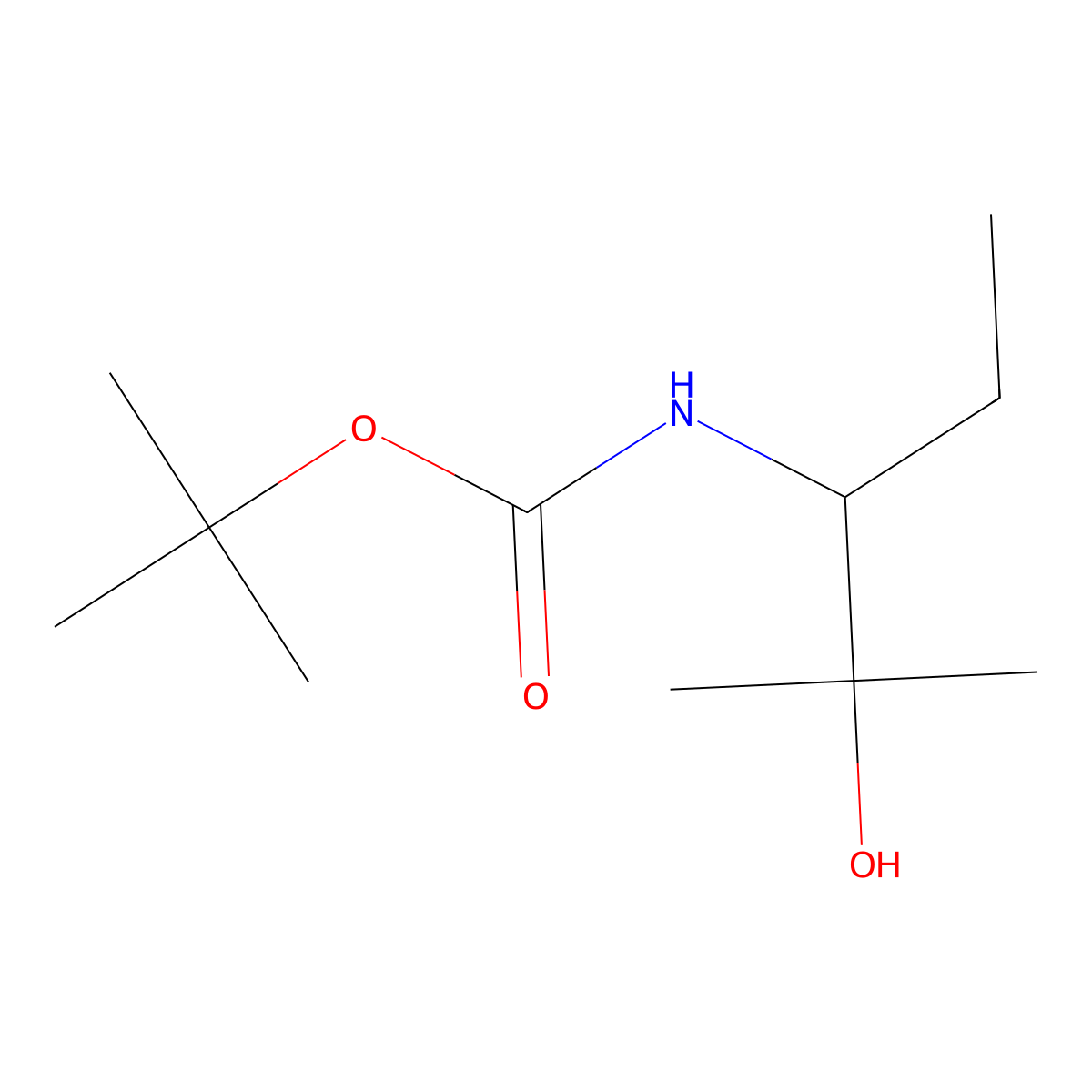 tert-butyl N-(2-hydroxy-2-methylpentan-3-yl)carbamate molecular structure, CAS 1857520-31-0