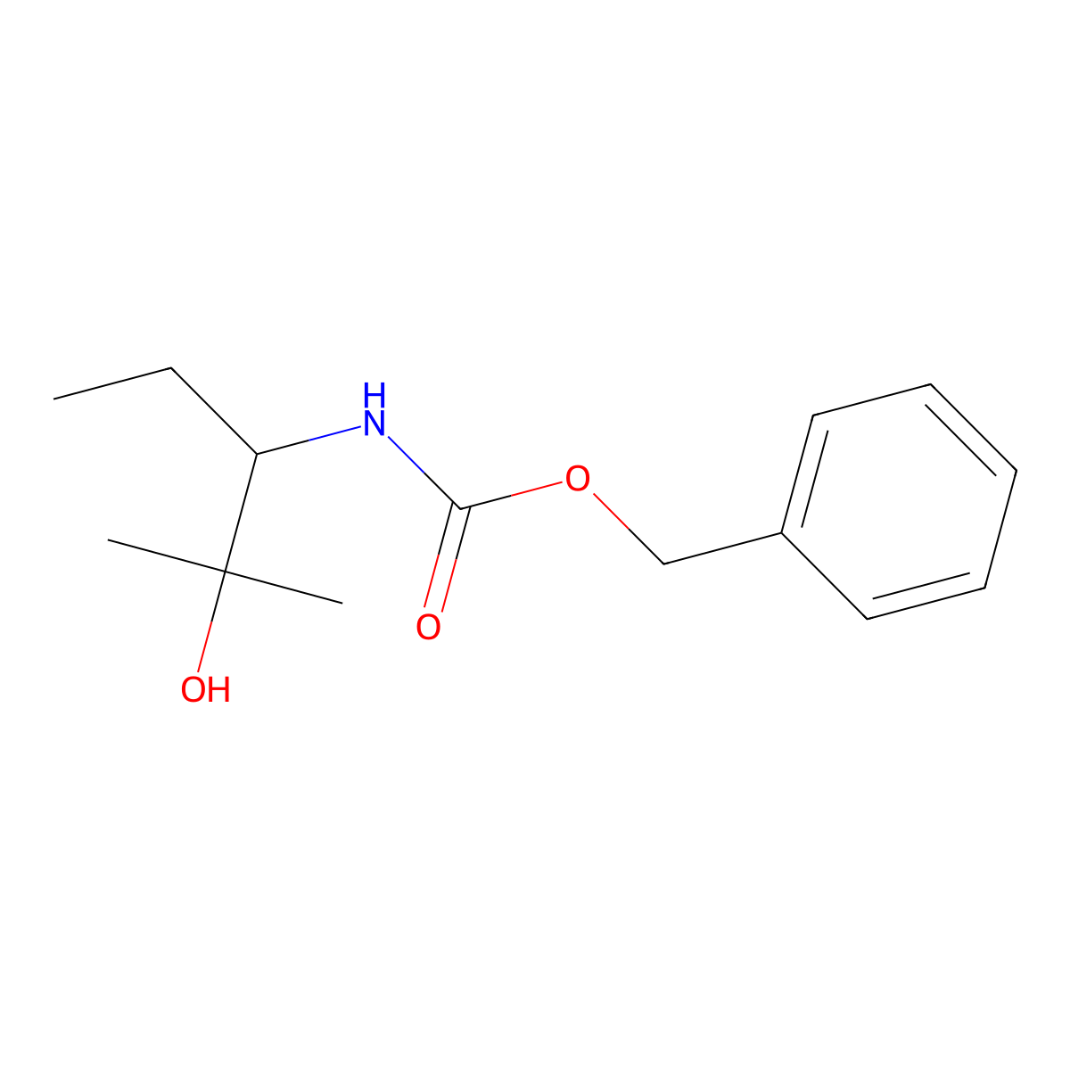 benzyl N-(2-hydroxy-2-methylpentan-3-yl)carbamate molecular structure, CAS 1857662-82-8