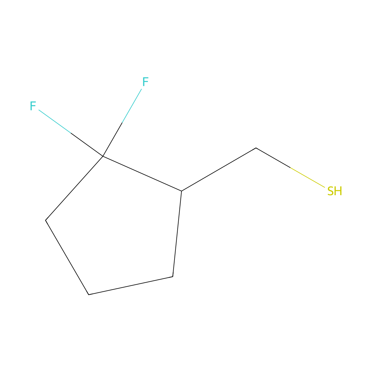 (2,2-Difluorocyclopentyl)methanethiol molecular structure, CAS 1857710-58-7