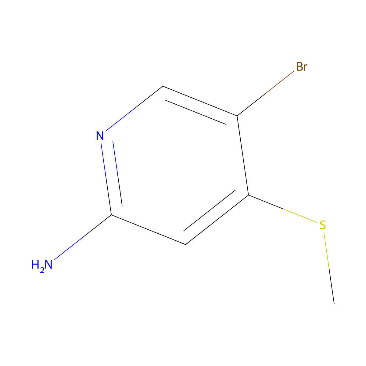 5-Bromo-4-(methylsulfanyl)pyridin-2-amine molecular structure, CAS 1857766-60-9