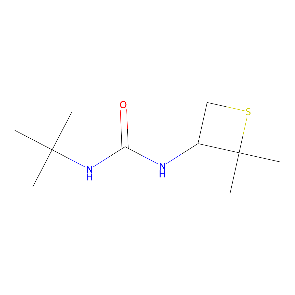 3-Tert-butyl-1-(2,2-dimethylthietan-3-yl)urea molecular structure, CAS 1857788-42-1