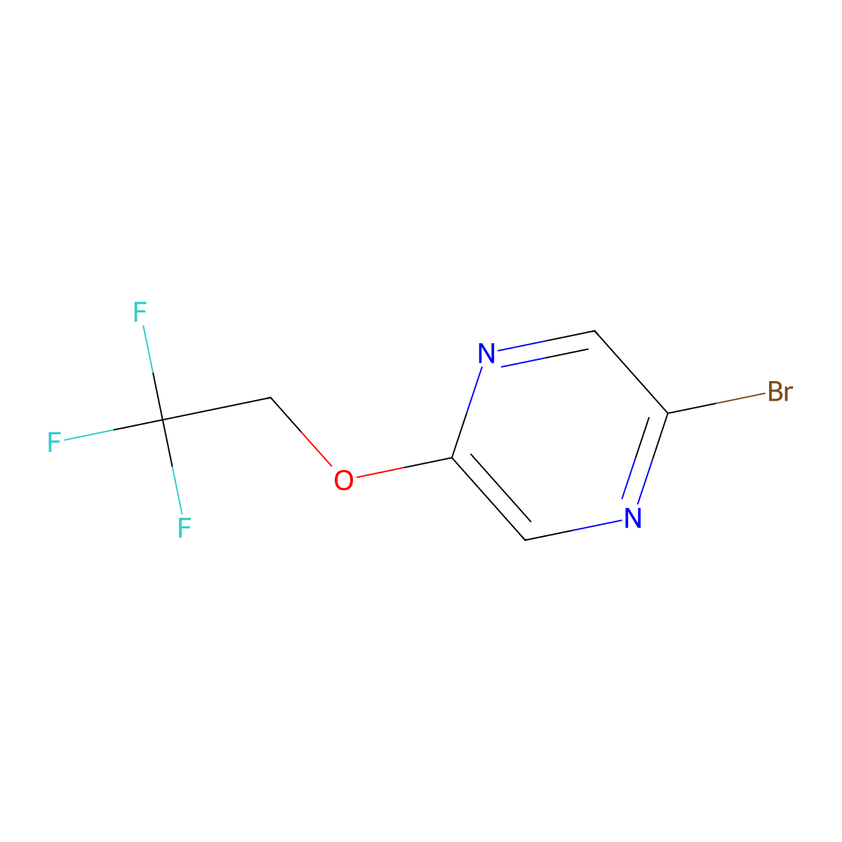 2-Bromo-5-(2,2,2-trifluoroethoxy)pyrazine molecular structure, CAS 1857825-17-2