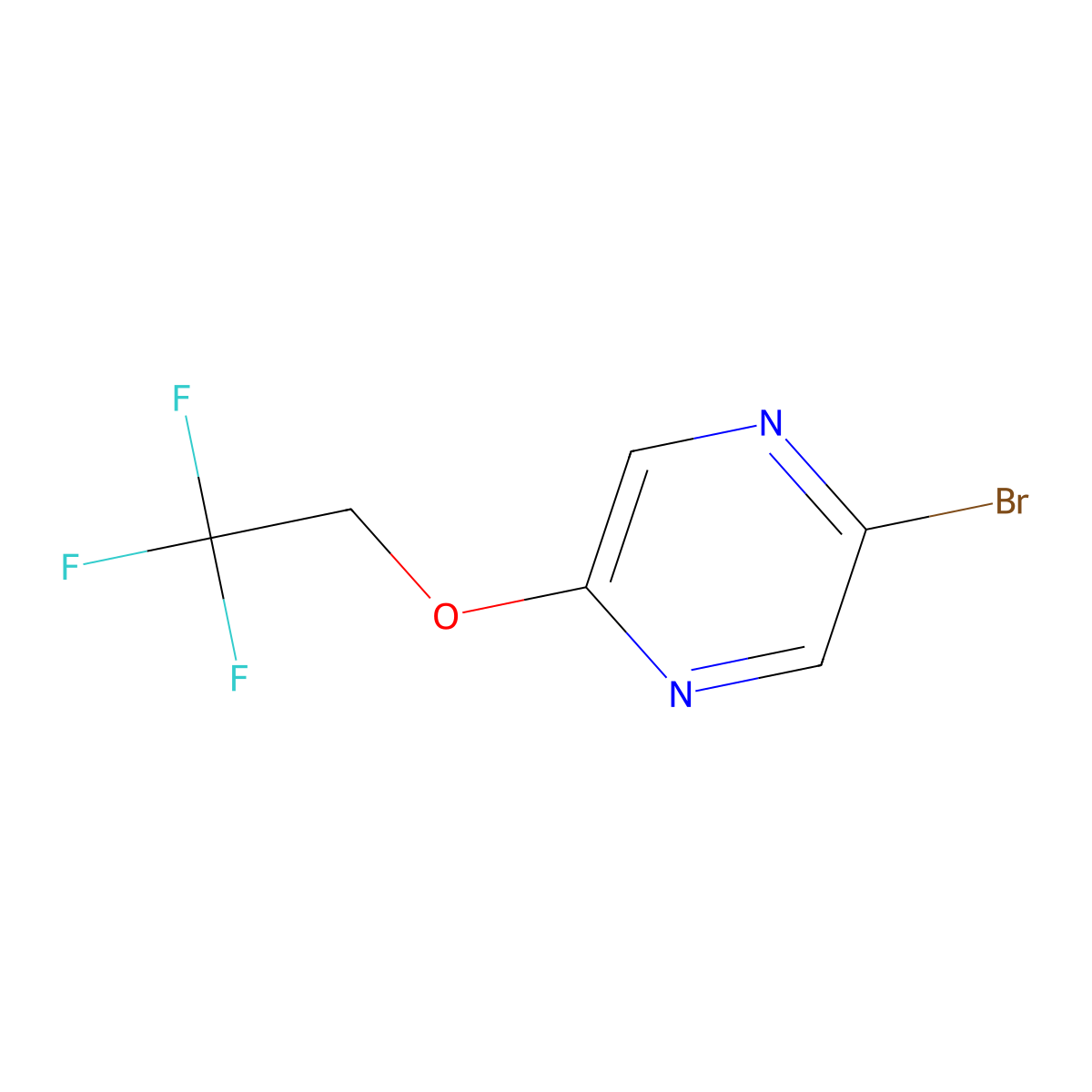2-Bromo-5-(2,2,2-trifluoroethoxy)pyrazine molecular structure, CAS 1857825-17-2