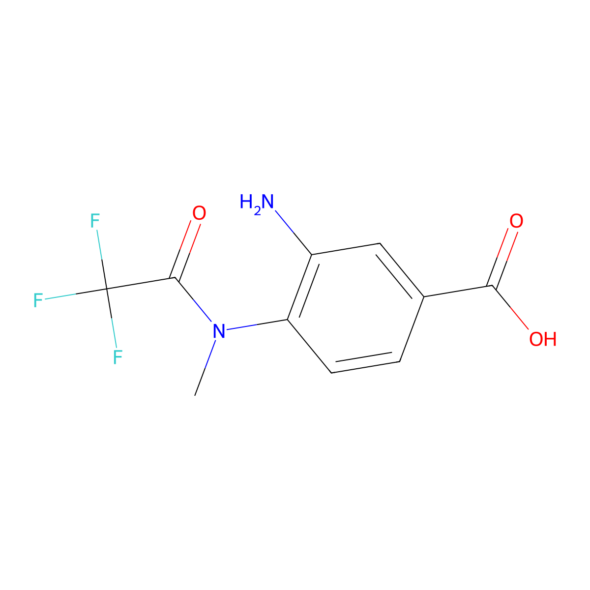 3-amino-4-(2,2,2-trifluoro-N-methylacetamido)benzoic acid molecular structure, CAS 1857836-87-3