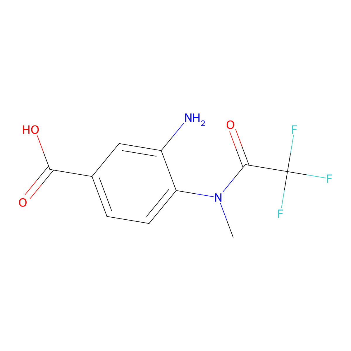 3-amino-4-(2,2,2-trifluoro-N-methylacetamido)benzoic acid molecular structure, CAS 1857836-87-3