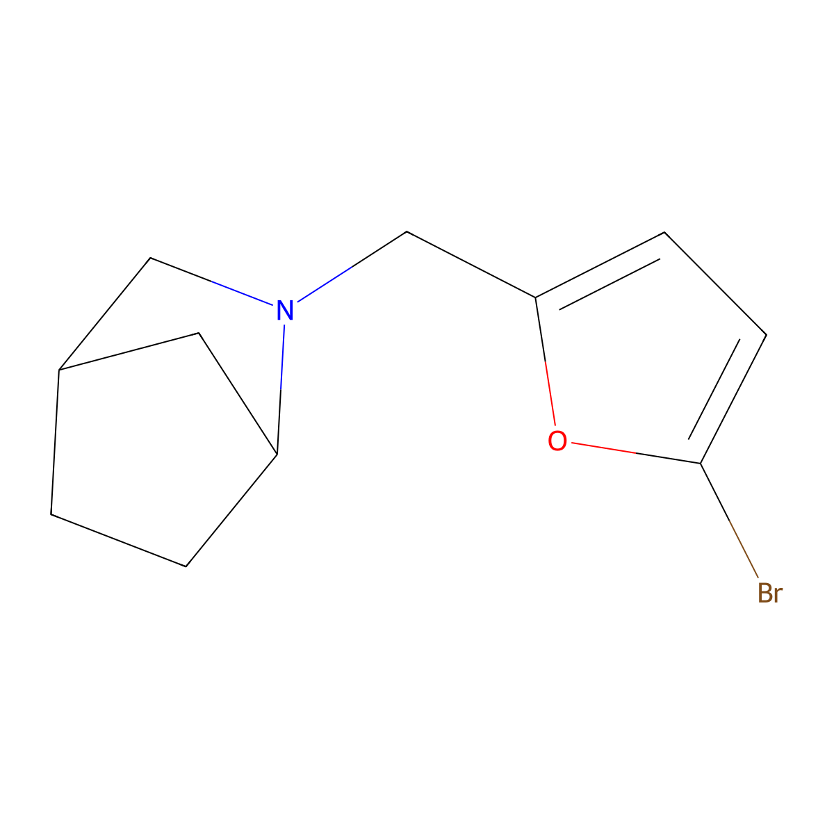 2-[(5-Bromofuran-2-yl)methyl]-2-azabicyclo[2.2.1]heptane molecular structure, CAS 1857893-97-0