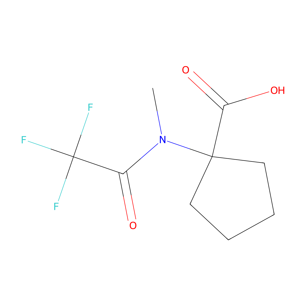 1-(2,2,2-trifluoro-N-methylacetamido)cyclopentane-1-carboxylic acid molecular structure, CAS 1857923-99-9