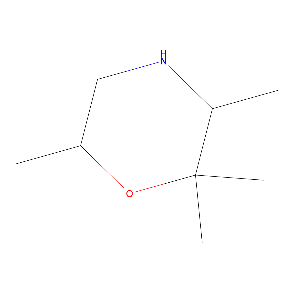 2,2,3,6-Tetramethylmorpholine molecular structure, CAS 1857939-10-6