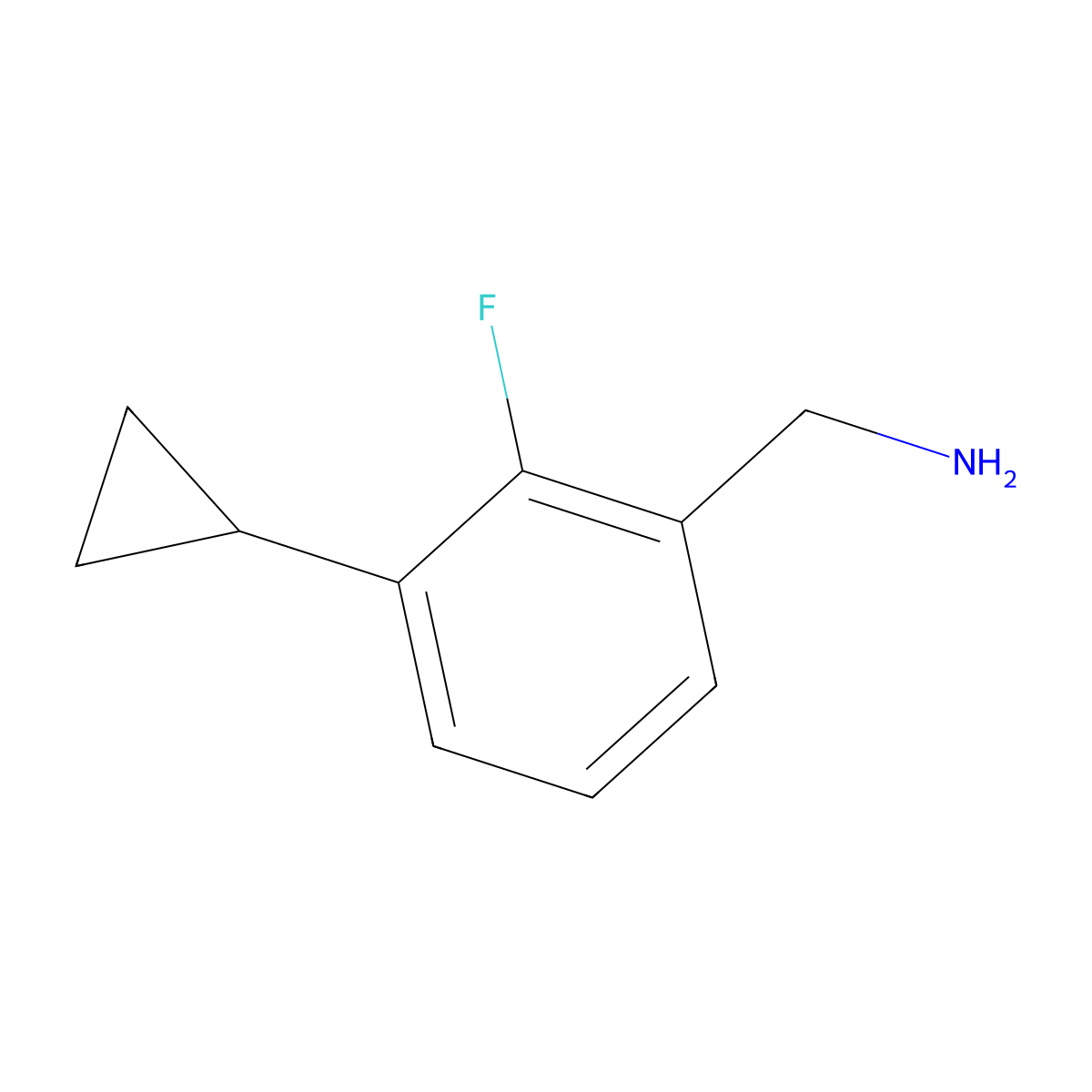 1-(3-Cyclopropyl-2-fluorophenyl)methanamine molecular structure, CAS 1857941-62-8