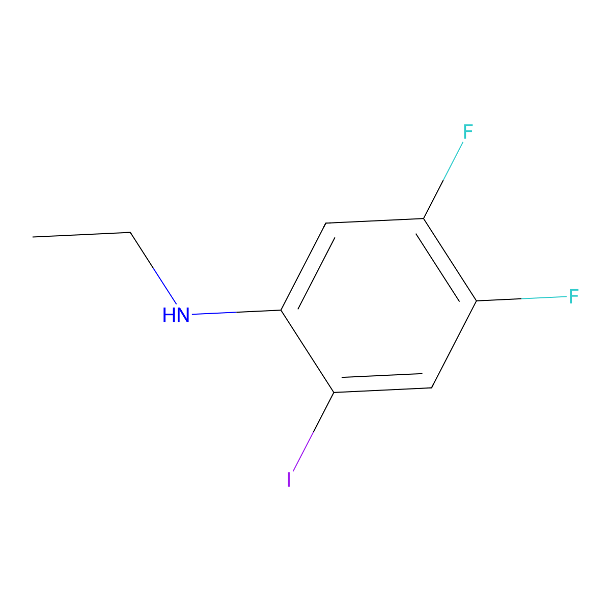 N-ethyl-4,5-difluoro-2-iodoaniline molecular structure, CAS 1857961-86-4