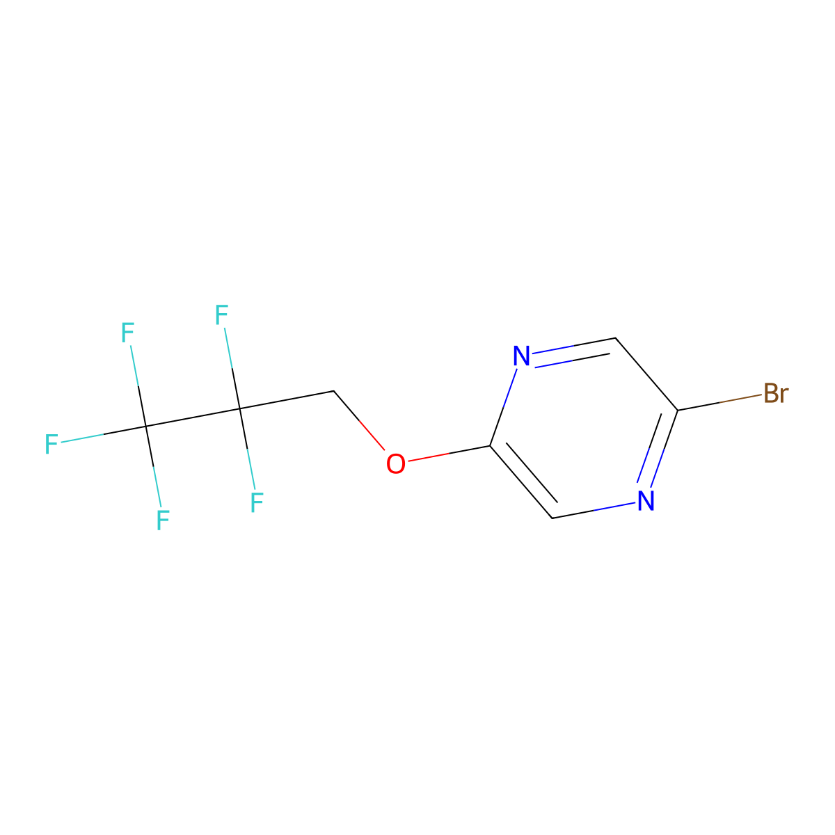 2-Bromo-5-(2,2,3,3,3-pentafluoropropoxy)pyrazine molecular structure, CAS 1857967-70-4