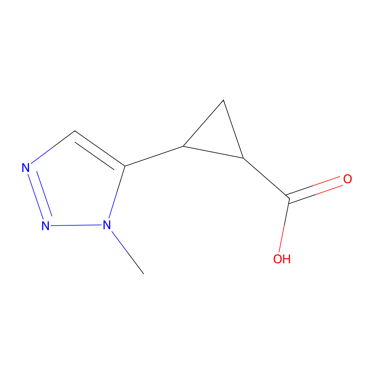 2-(1-methyl-1H-1,2,3-triazol-5-yl)cyclopropane-1-carboxylic acid molecular structure, CAS 1857983-92-6