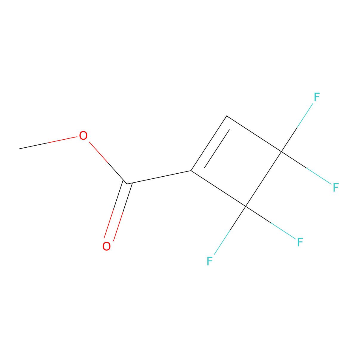 Methyl 3,3,4,4-tetrafluorocyclobut-1-ene-1-carboxylate molecular structure, CAS 1858-60-2