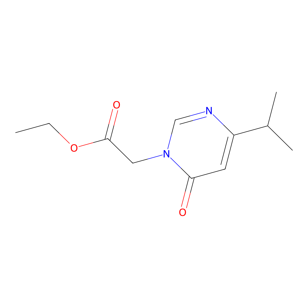 Ethyl 2-[6-oxo-4-(propan-2-yl)-1,6-dihydropyrimidin-1-yl]acetate molecular structure, CAS 1858014-95-5