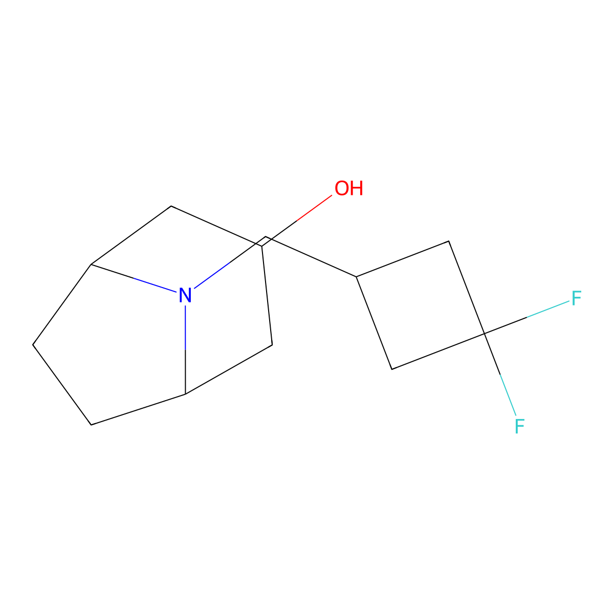 8-[(3,3-Difluorocyclobutyl)methyl]-8-azabicyclo[3.2.1]octan-3-ol molecular structure, CAS 1858022-28-2