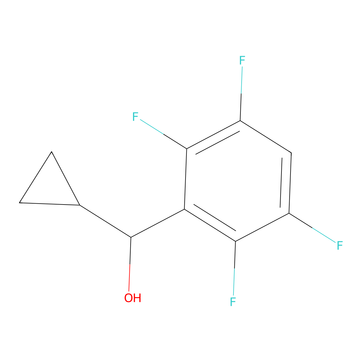 Cyclopropyl(2,3,5,6-tetrafluorophenyl)methanol molecular structure, CAS 1858045-12-1