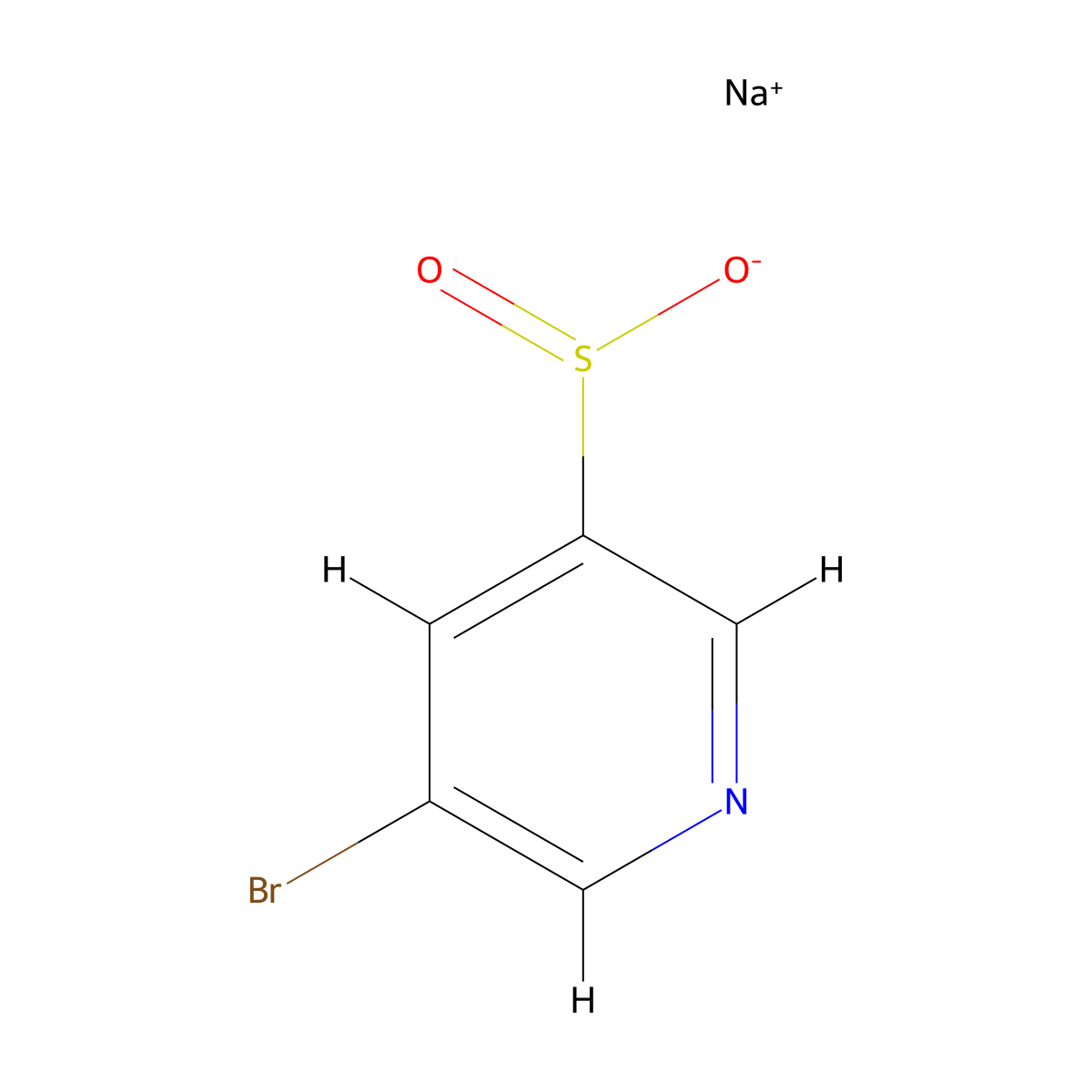 Sodium 5-bromopyridine-3-sulfinate molecular structure, CAS 1858116-95-6