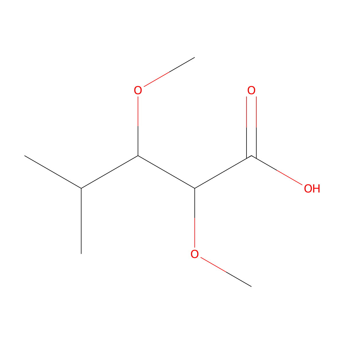 2,3-Dimethoxy-4-methylpentanoic acid molecular structure, CAS 1858118-84-9