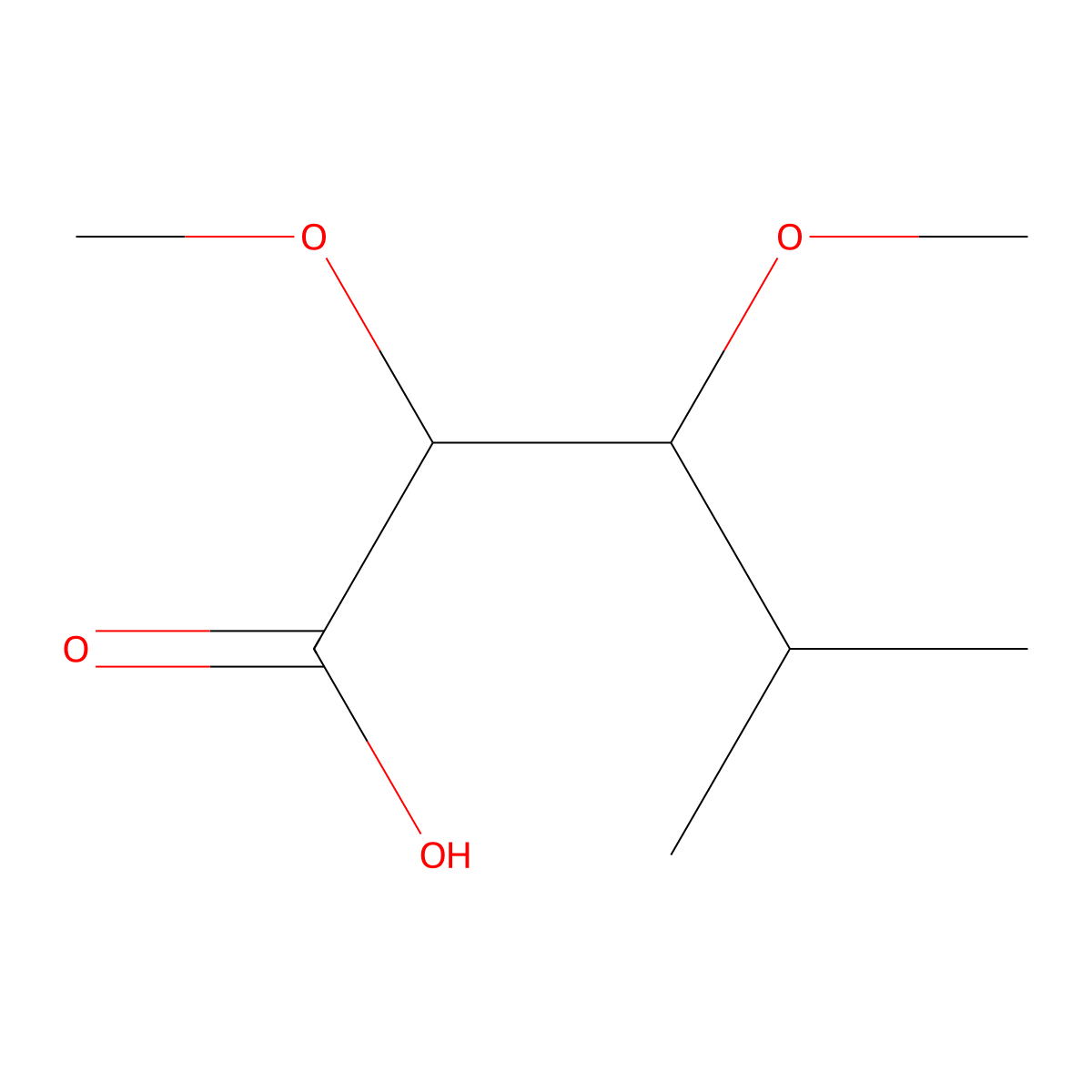2,3-Dimethoxy-4-methylpentanoic acid molecular structure, CAS 1858118-84-9