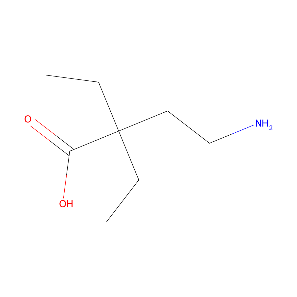 4-Amino-2,2-diethylbutanoic acid molecular structure, CAS 1858129-09-5