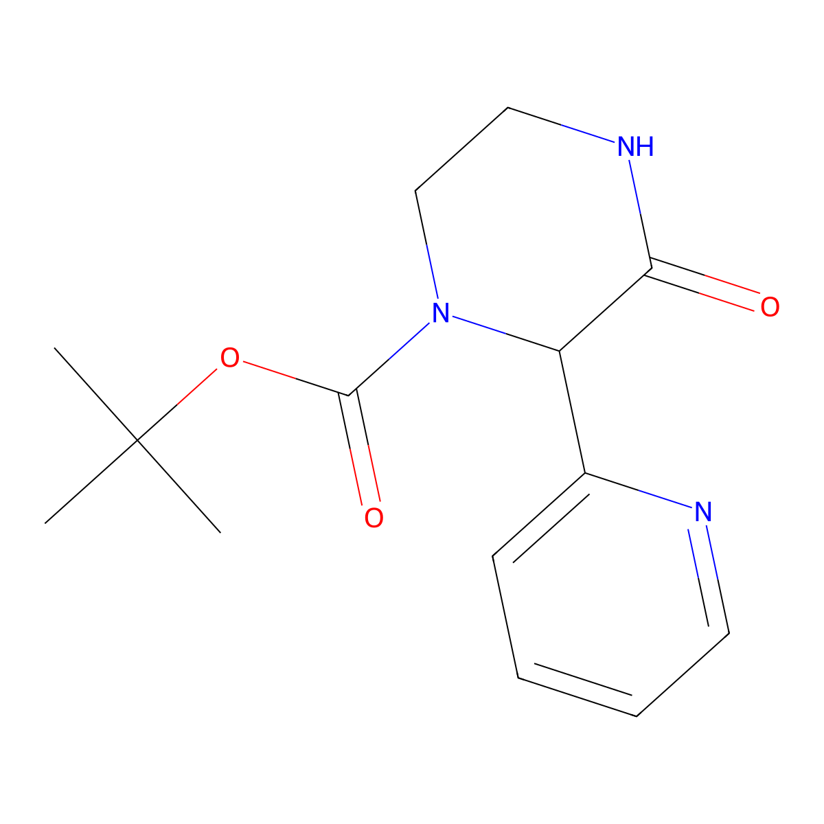 Tert-butyl 3-oxo-2-(pyridin-2-yl)piperazine-1-carboxylate molecular structure, CAS 1858168-91-8