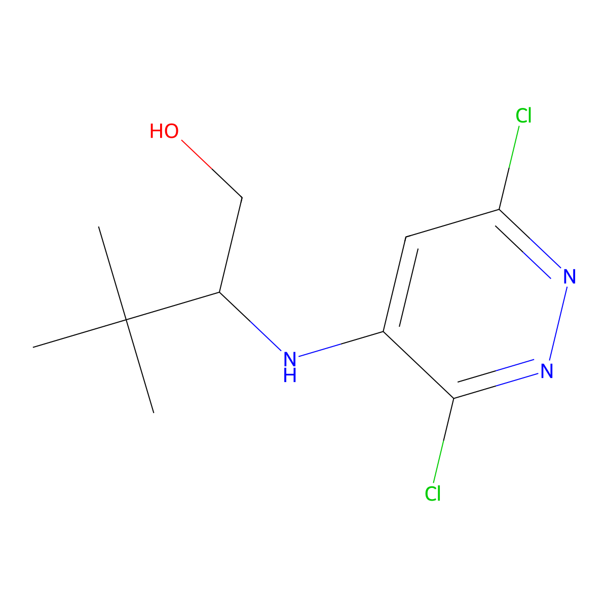 2-[(3,6-Dichloropyridazin-4-yl)amino]-3,3-dimethylbutan-1-ol molecular structure, CAS 1858187-90-2