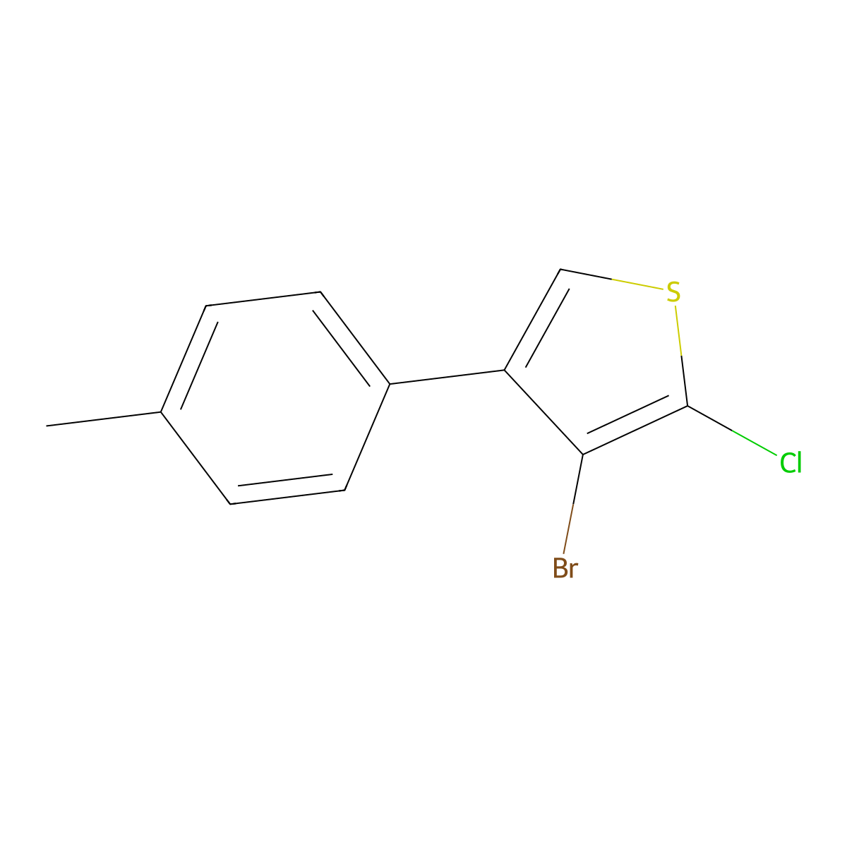 3-Bromo-2-chloro-4-(4-methylphenyl)thiophene molecular structure, CAS 1858202-55-7