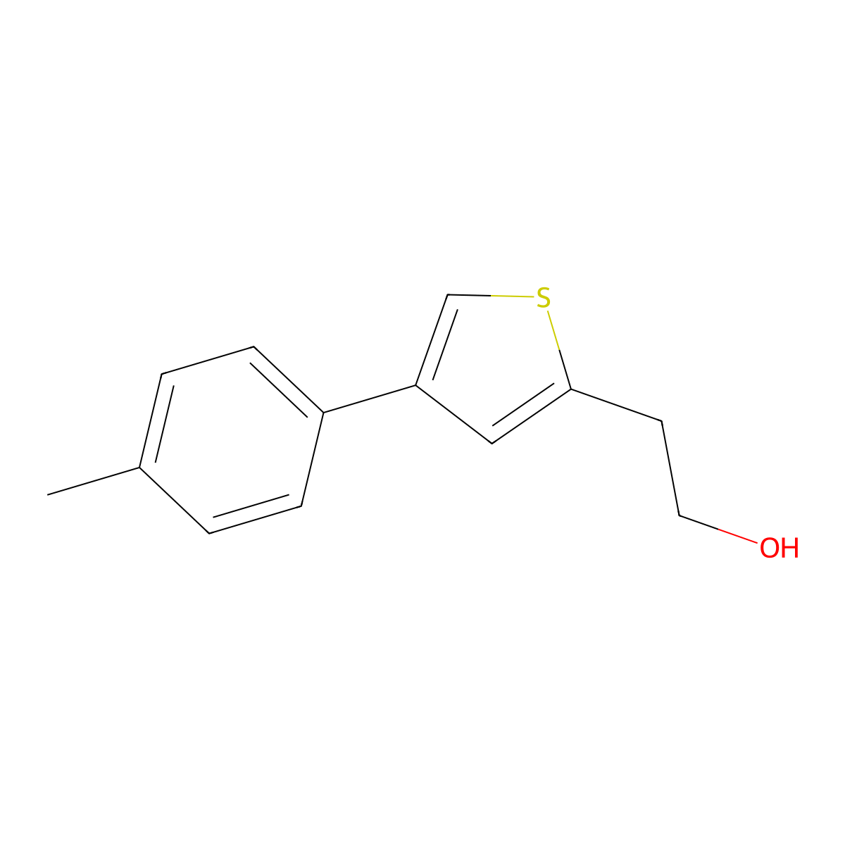 2-(4-(p-Tolyl)thiophen-2-yl)ethan-1-ol molecular structure, CAS 1858202-56-8