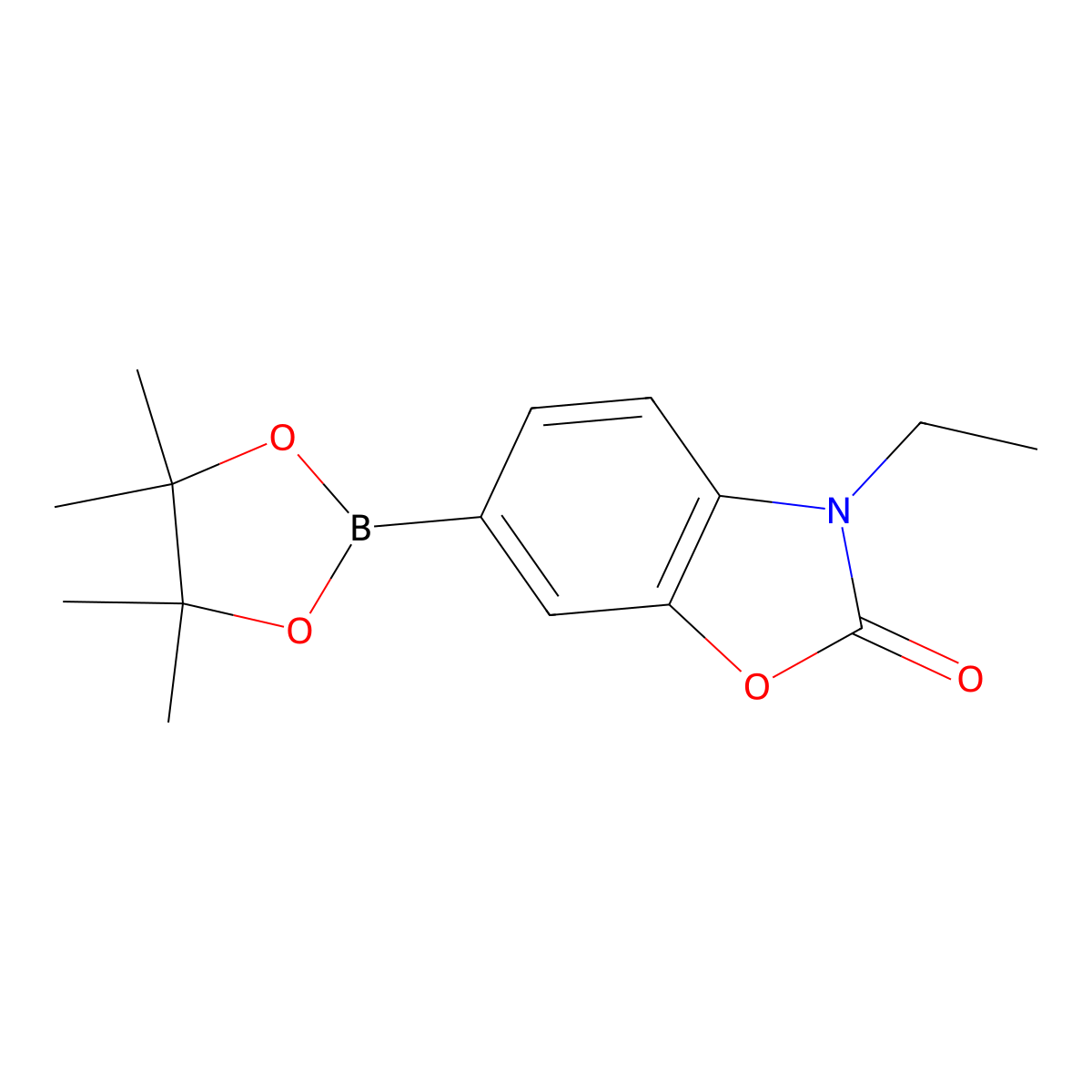 3-Ethyl-6-(4,4,5,5-tetramethyl-1,3,2-dioxaborolan-2-yl)benzo[d]oxazol-2(3H)-one molecular structure, CAS 1858215-72-1