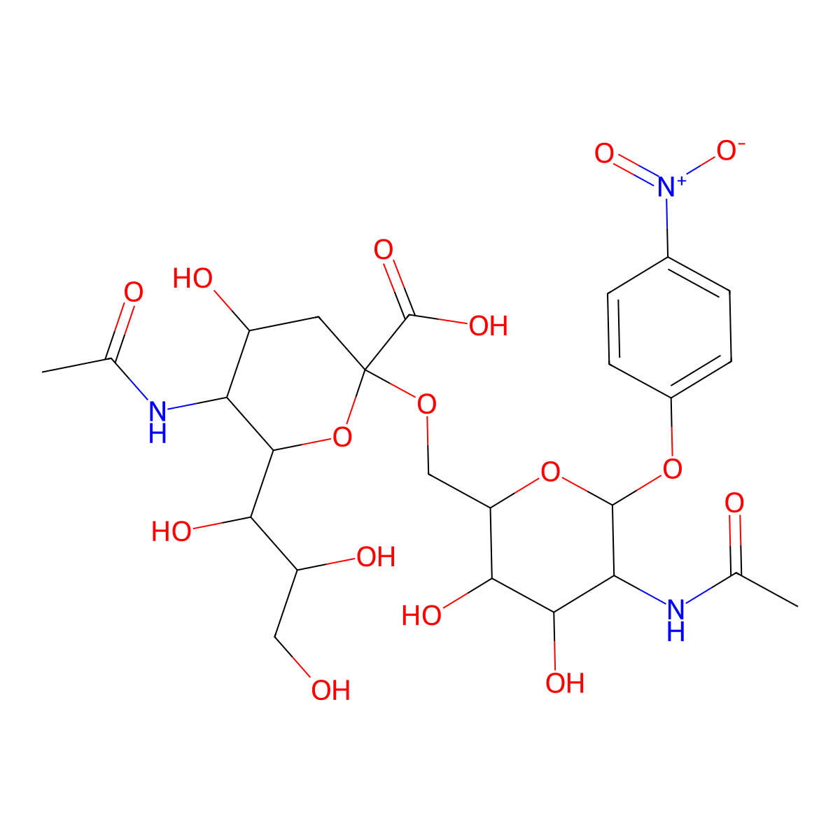Neu5Ac alpha(2-6)GalNAc-alpha-pNP molecular structure, CAS 1858224-04-0