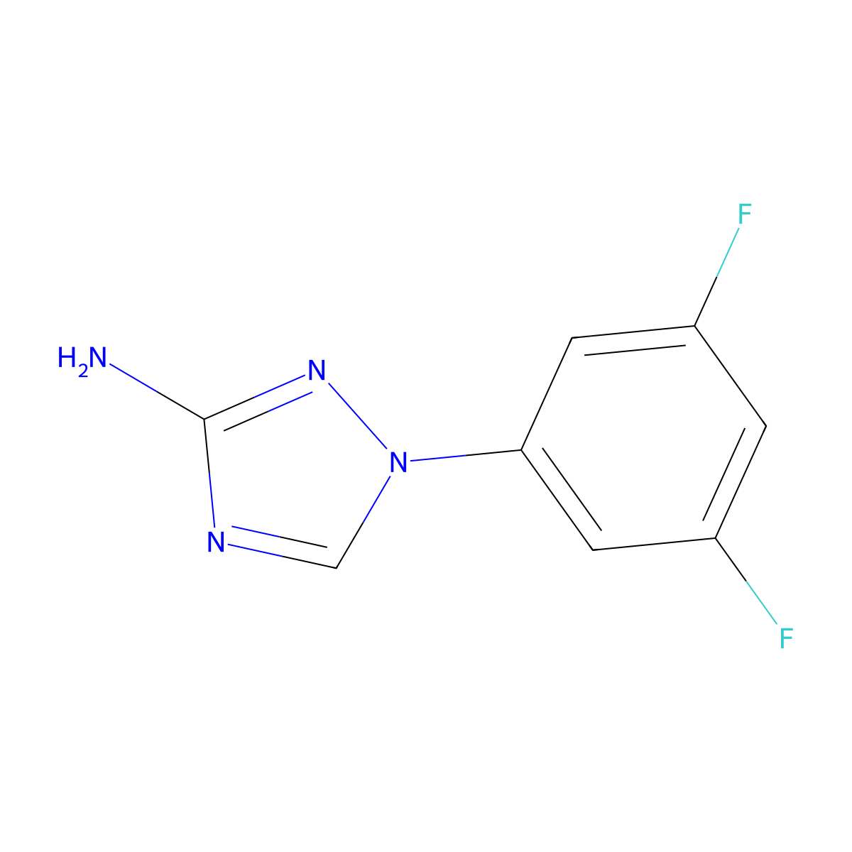 1-(3,5-difluorophenyl)-1H-1,2,4-triazol-3-amine molecular structure, CAS 1858234-16-8