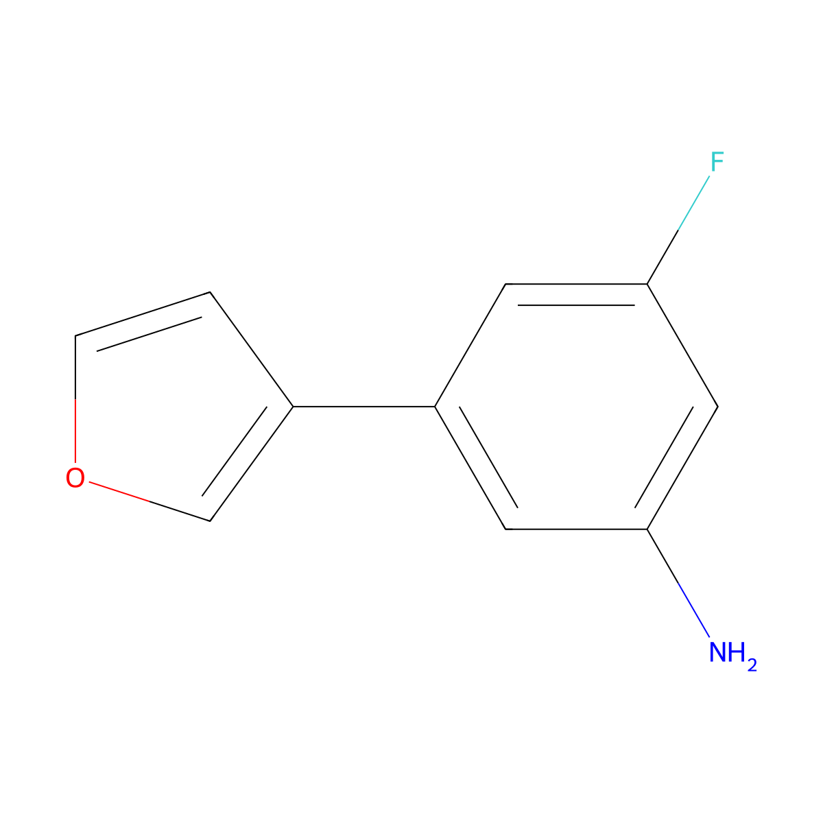 3-Fluoro-5-(furan-3-yl)aniline molecular structure, CAS 1858235-68-3