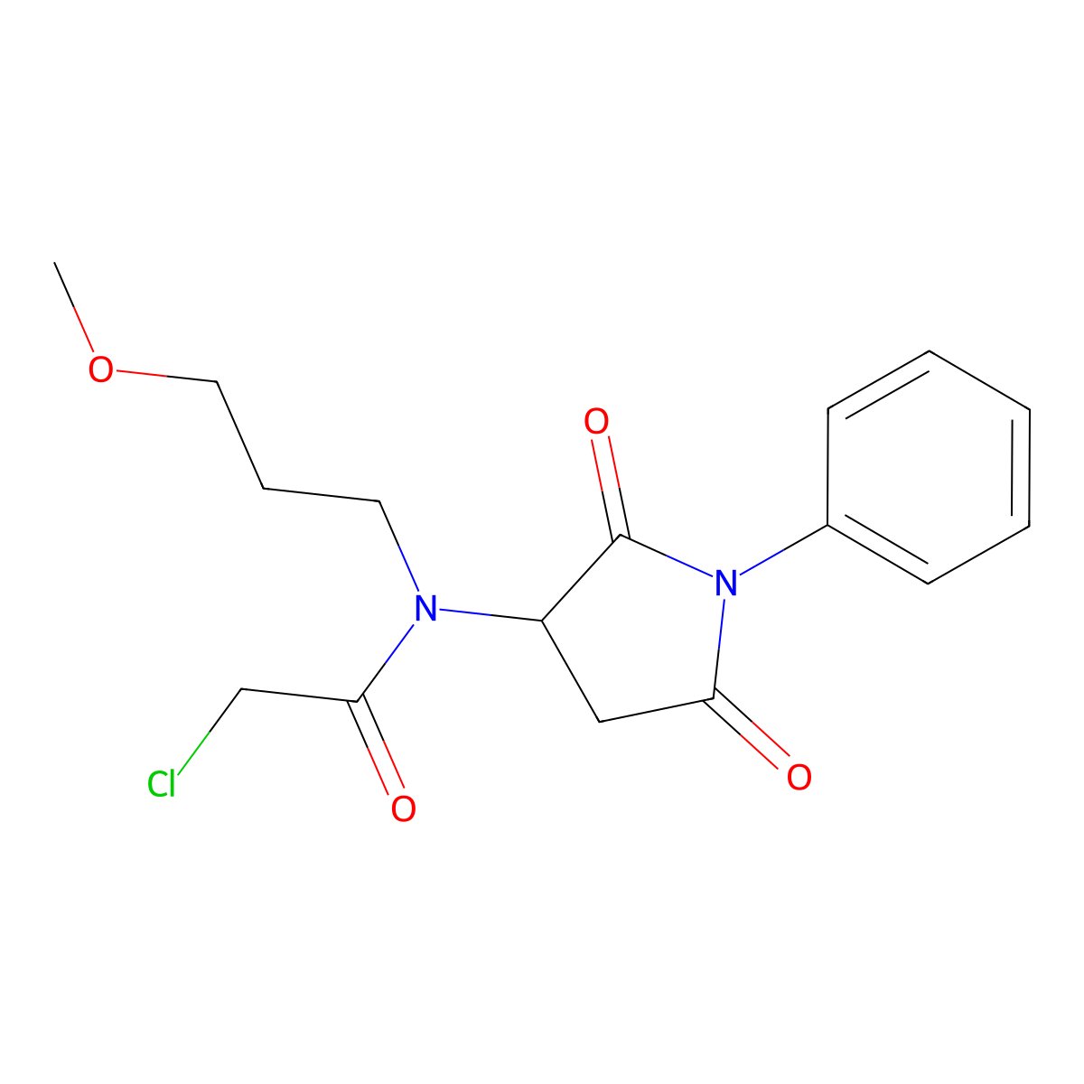 2-Chloro-N-(2,5-dioxo-1-phenylpyrrolidin-3-yl)-N-(3-methoxypropyl)acetamide molecular structure, CAS 1858240-06-8