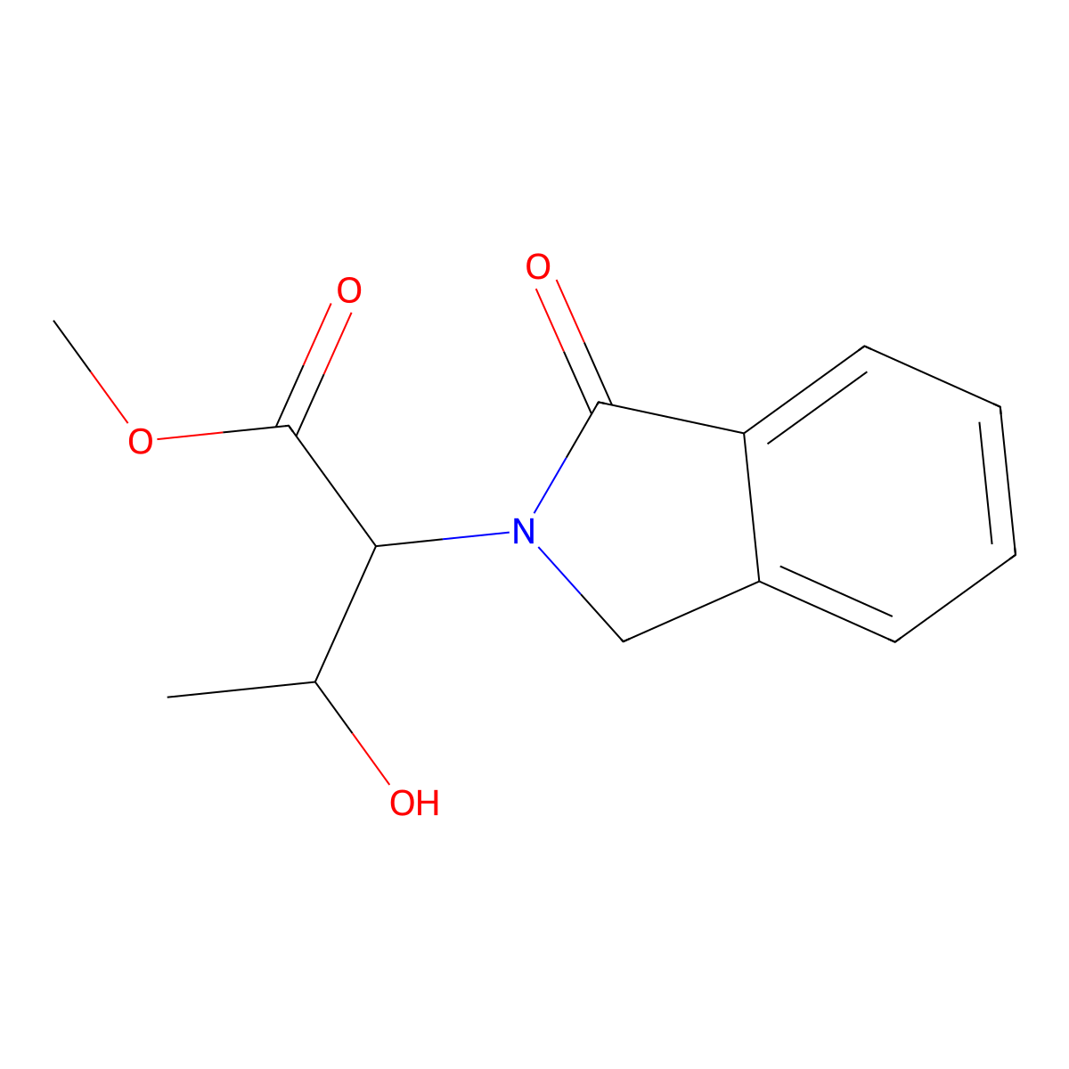 methyl 3-hydroxy-2-(1-oxo-1,3-dihydro-2H-isoindol-2-yl)butanoate molecular structure, CAS 1858240-41-1