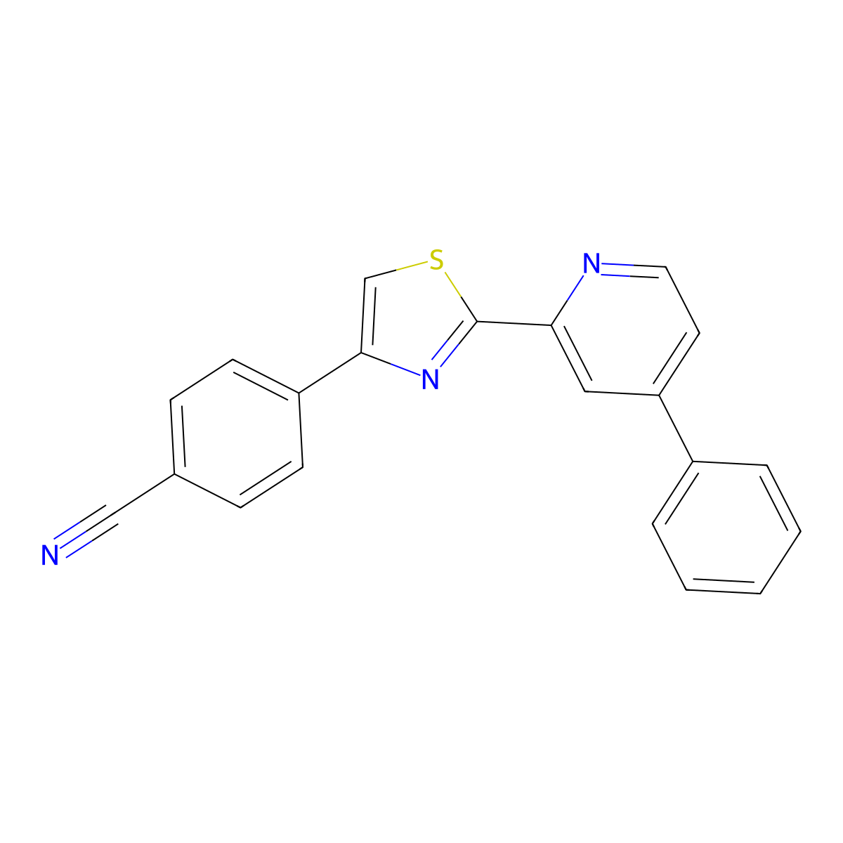 4-(4-Cyanophenyl)-2-(4-phenyl-2-pyridyl)thiazole molecular structure, CAS 1858240-63-7