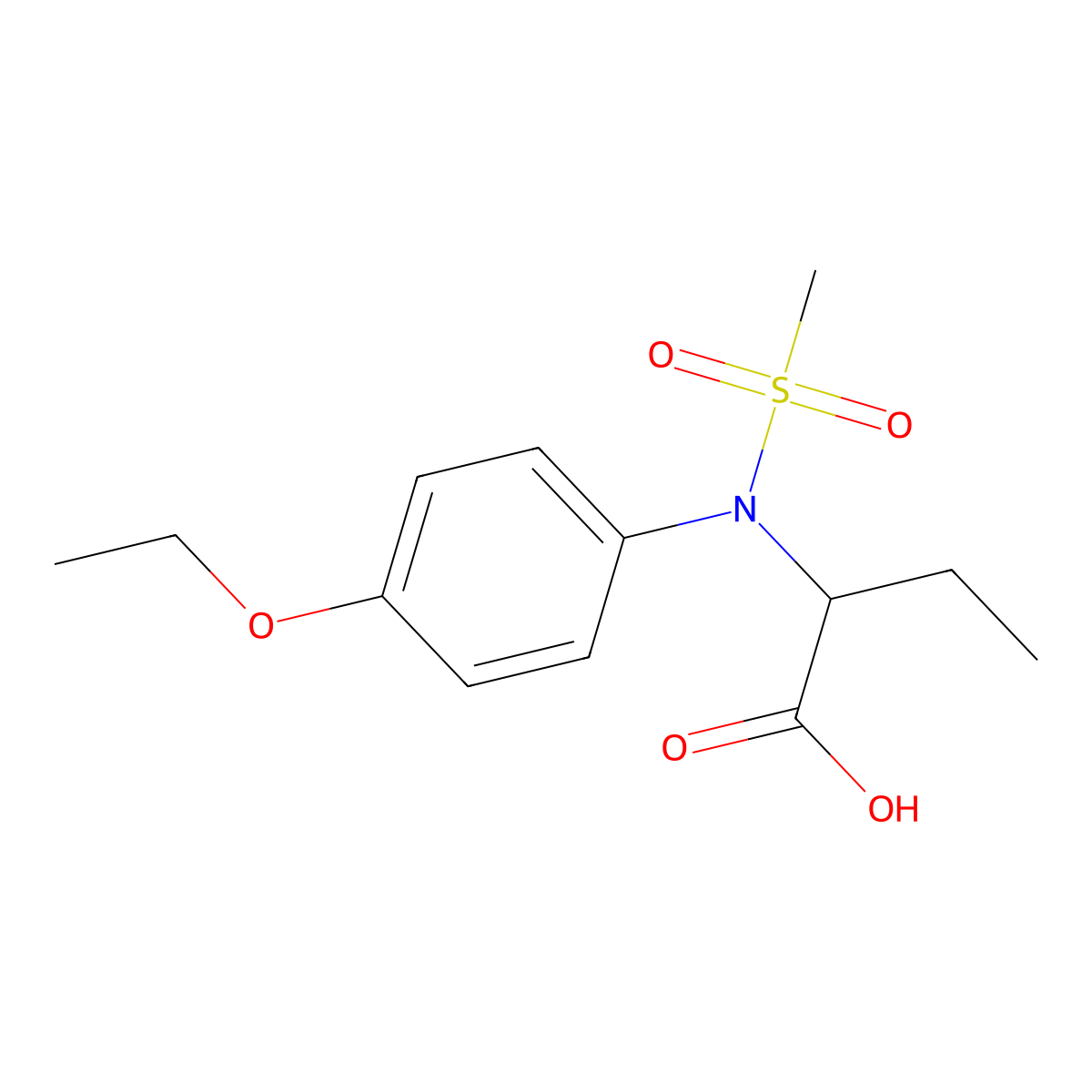 2-[(4-Ethoxyphenyl)(methylsulfonyl)amino]butanoic acid molecular structure, CAS 1858240-80-8