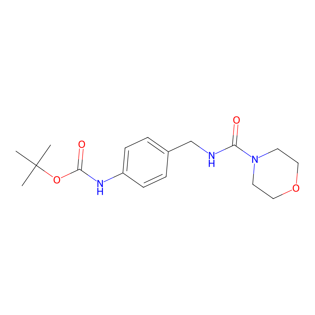 (4-([(Morpholine-4-carbonyl)-amino]-methyl)-phenyl)-carbamic acid tert-butyl ester molecular structure, CAS 1858240-82-0