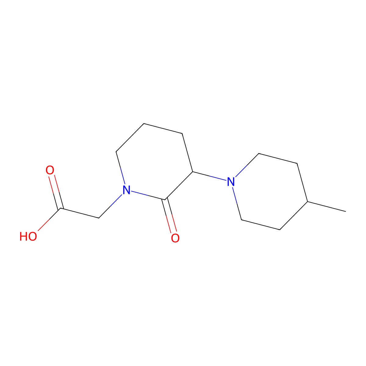 (4-Methyl-2'-oxo-1,3'-bipiperidin-1'-yl)acetic acid molecular structure, CAS 1858240-92-2
