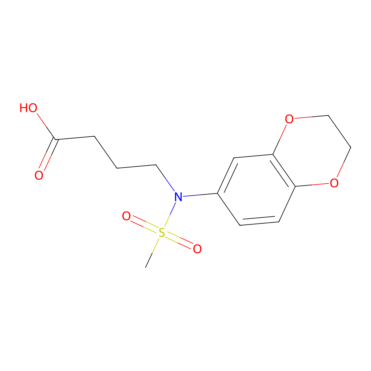 4-[2,3-Dihydro-1,4-benzodioxin-6-yl(methylsulfonyl)amino]butanoic acid molecular structure, CAS 1858240-98-8