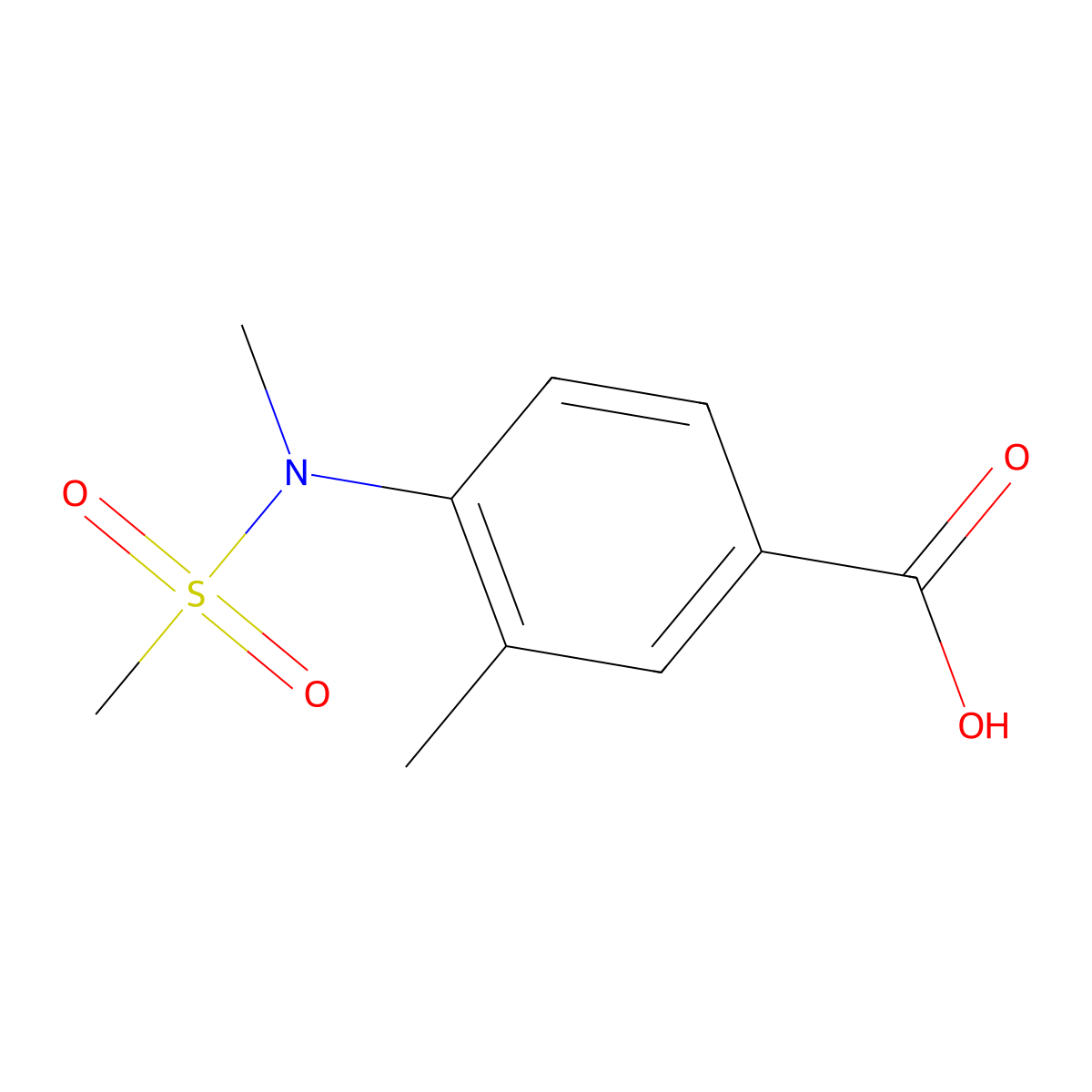 3-Methyl-4-[methyl(methylsulfonyl)amino]benzoic acid molecular structure, CAS 1858241-27-6