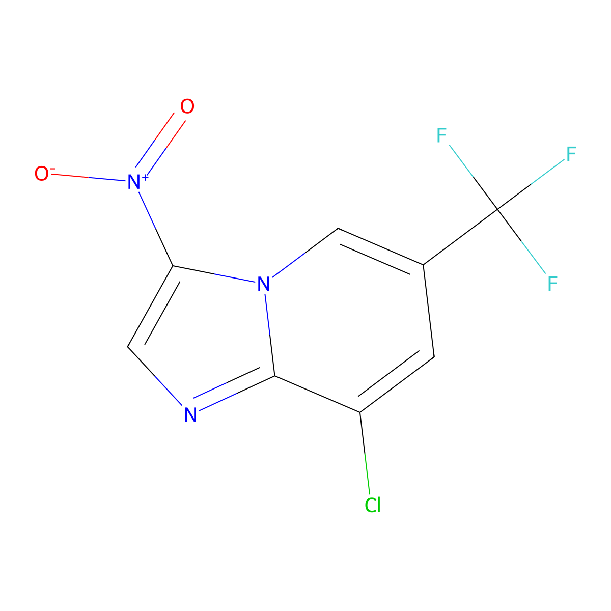 8-Chloro-3-nitro-6-(trifluoromethyl)imidazo[1,2-a]pyridine molecular structure, CAS 1858241-44-7